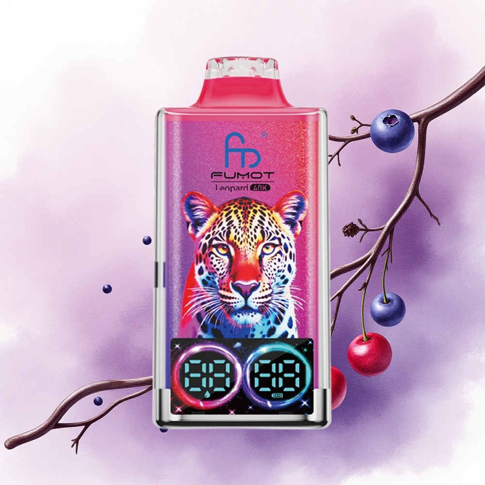 Fumot Leopard 40K Puffs Afine Coacăze Visine 5 Nicotină 700mAh Dual Mesh