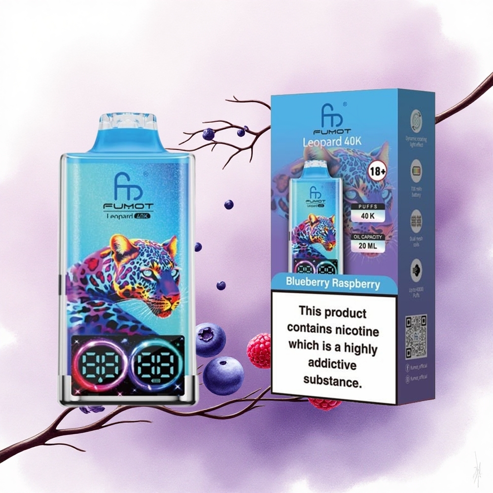 Fumot Leopard 40K Puffs Afine-Zmeură 5 Nicotină 700mAh Dual Mesh