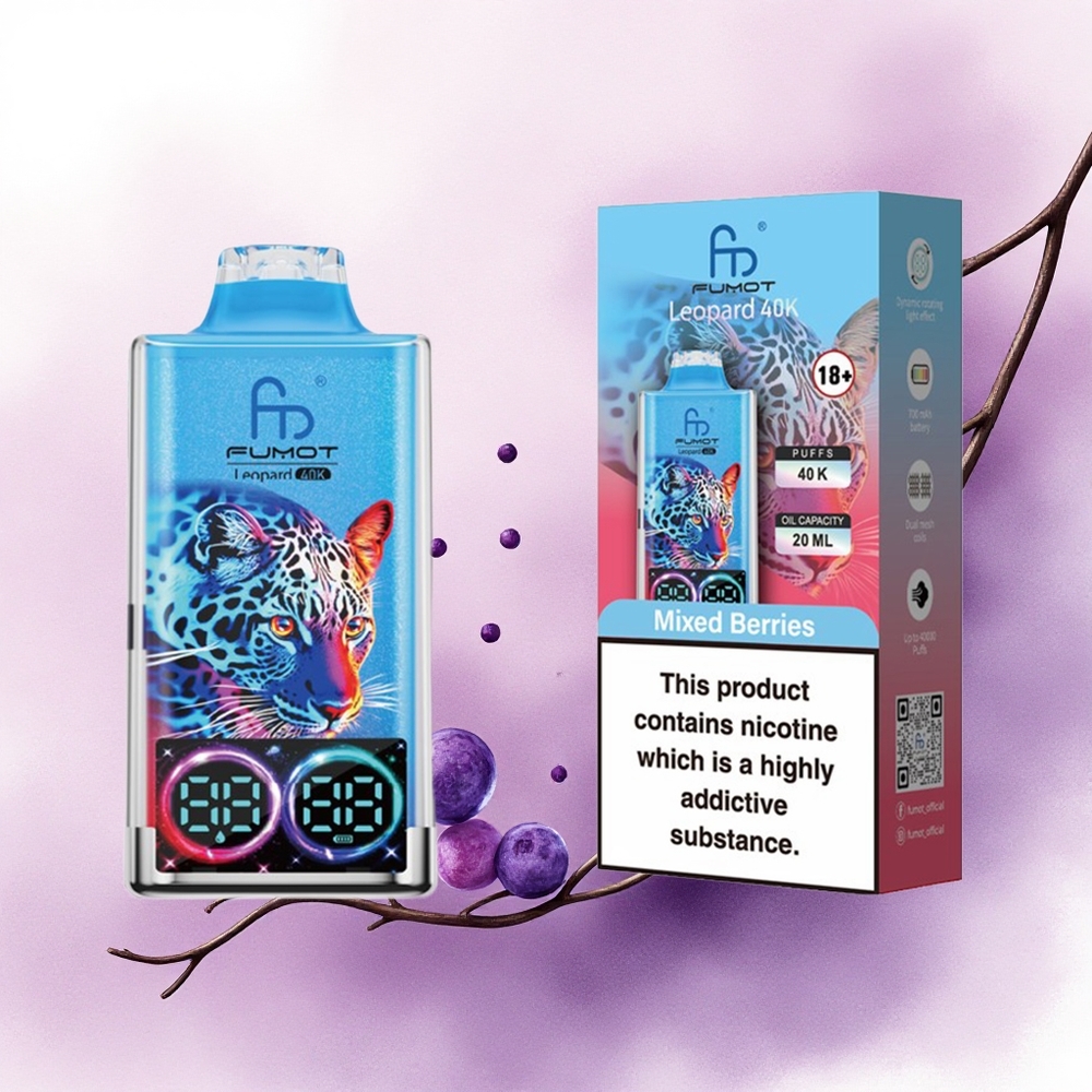 Fumot Leopard 40K Puffs Amestec de Fructe de Pădure cu 5 Nicotină și 700mAh