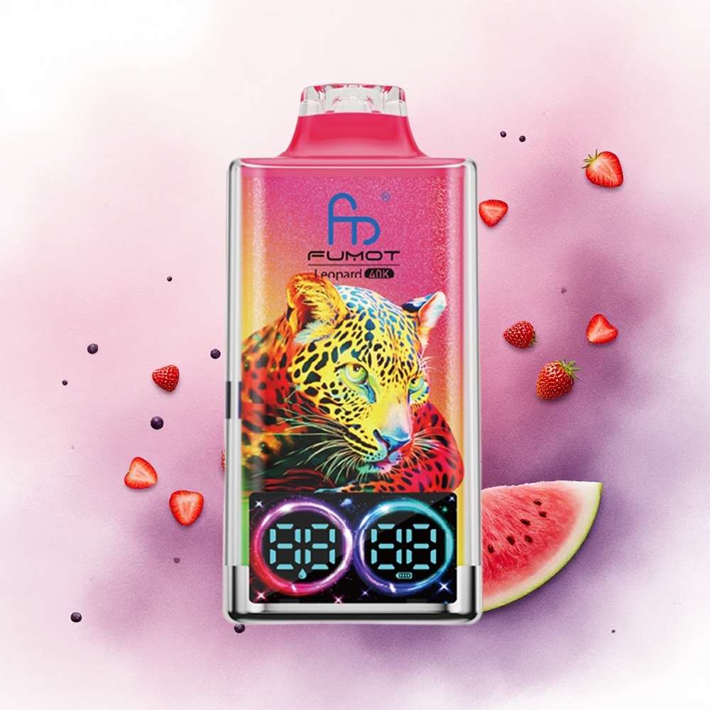 Fumot Leopard 40K Puffs Căpșună Pepene Verdeață 5 Nicotină 700mAh Dual Mesh