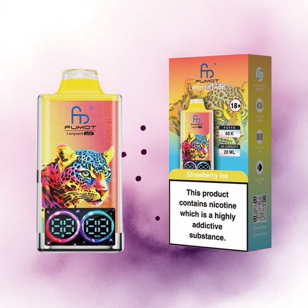 Fumot Leopard 40K Puffs Înghețată de Căpșuni cu 5 Nicotină și 700mAh