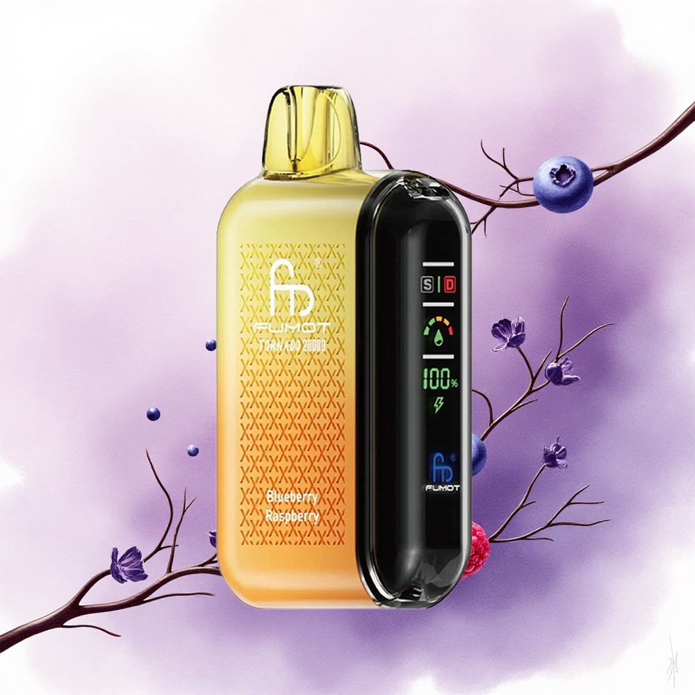Fumot Tornado 20000 Puffs Afine Zmeură Dual Mesh 850mAh 2 Nicotină