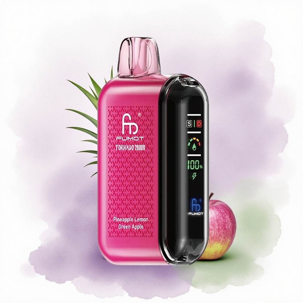 Fumot Tornado 20000 Puffs Ananas Lămâie Măr Verde cu 2 Nicotină și 850mAh
