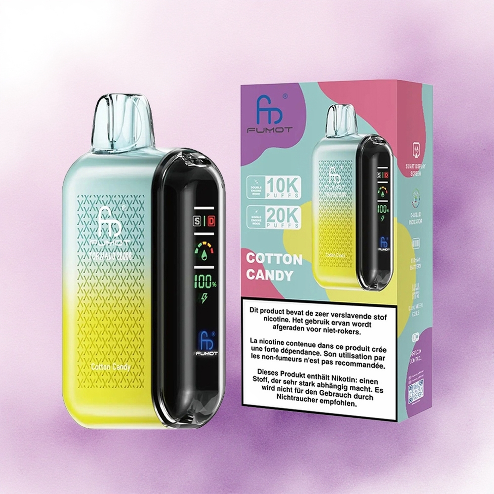 Fumot Tornado 20000 Puffs Bomboană de Bumbac Dual Mesh 850mAh 2 Nicotină