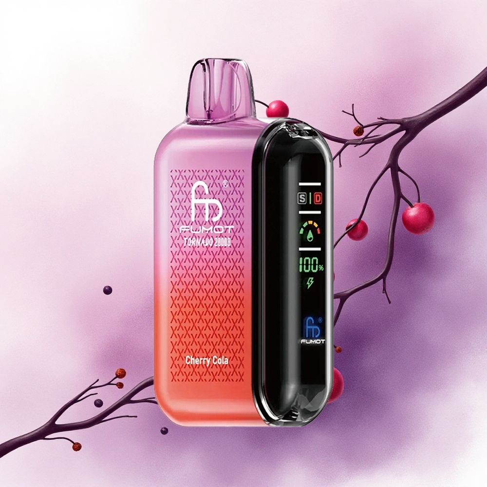 Fumot Tornado 20000 Puffs Colă Cireașă cu Dual Mesh Coil și 850mAh