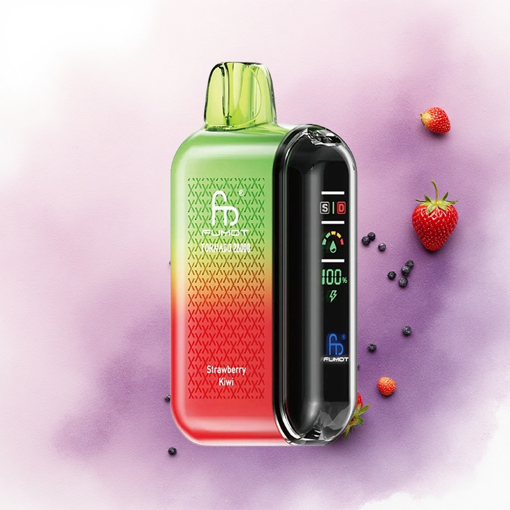 Fumot Tornado 20000 Puffs Căpșuni Kiwi cu 2 Nicotină și Baterie 850mAh