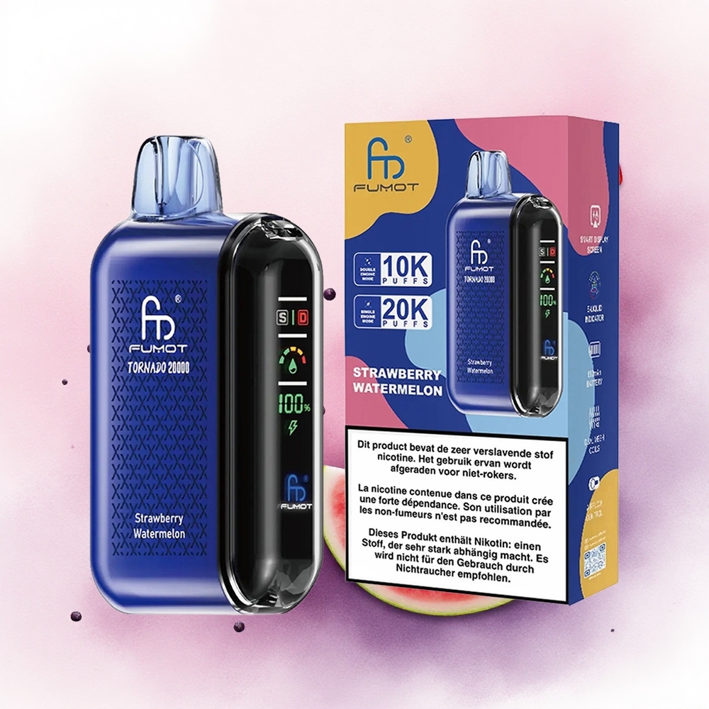 Fumot Tornado 20000 Puffs Căpșună Pepene Dual Mesh Coil 850mAh