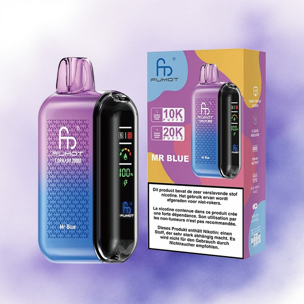 Fumot Tornado 20000 Puffs Domnul Albastru cu 20ml Lichid și 850mAh