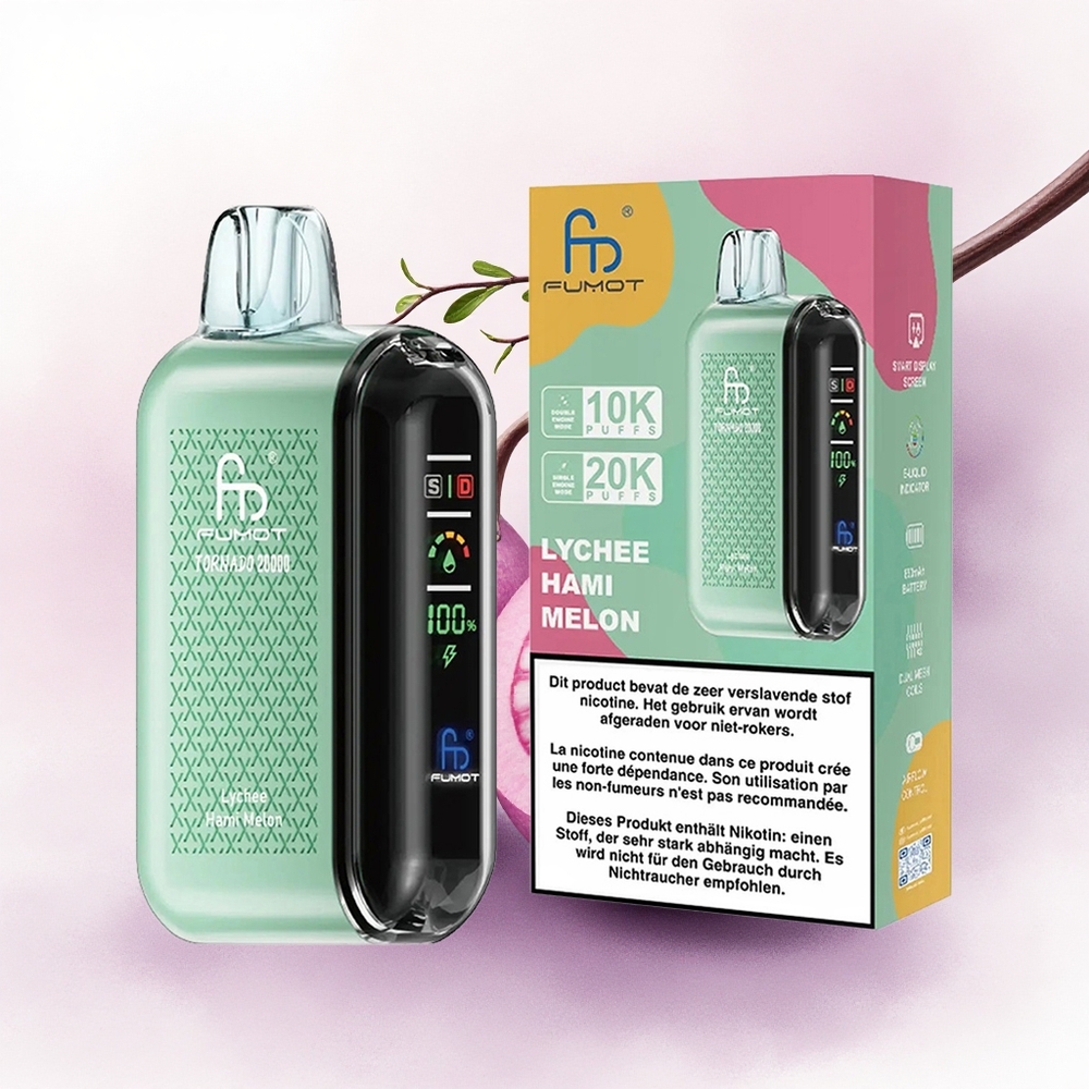 Fumot Tornado 20000 Puffs Litchi Hami Melon Dual Mesh Coil 850mAh