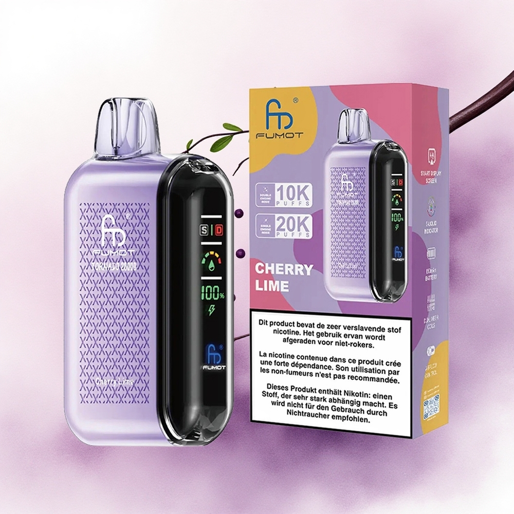 Fumot Tornado 20000 Puffs Lămâie-Vișină Dual Mesh Coil 850mAh