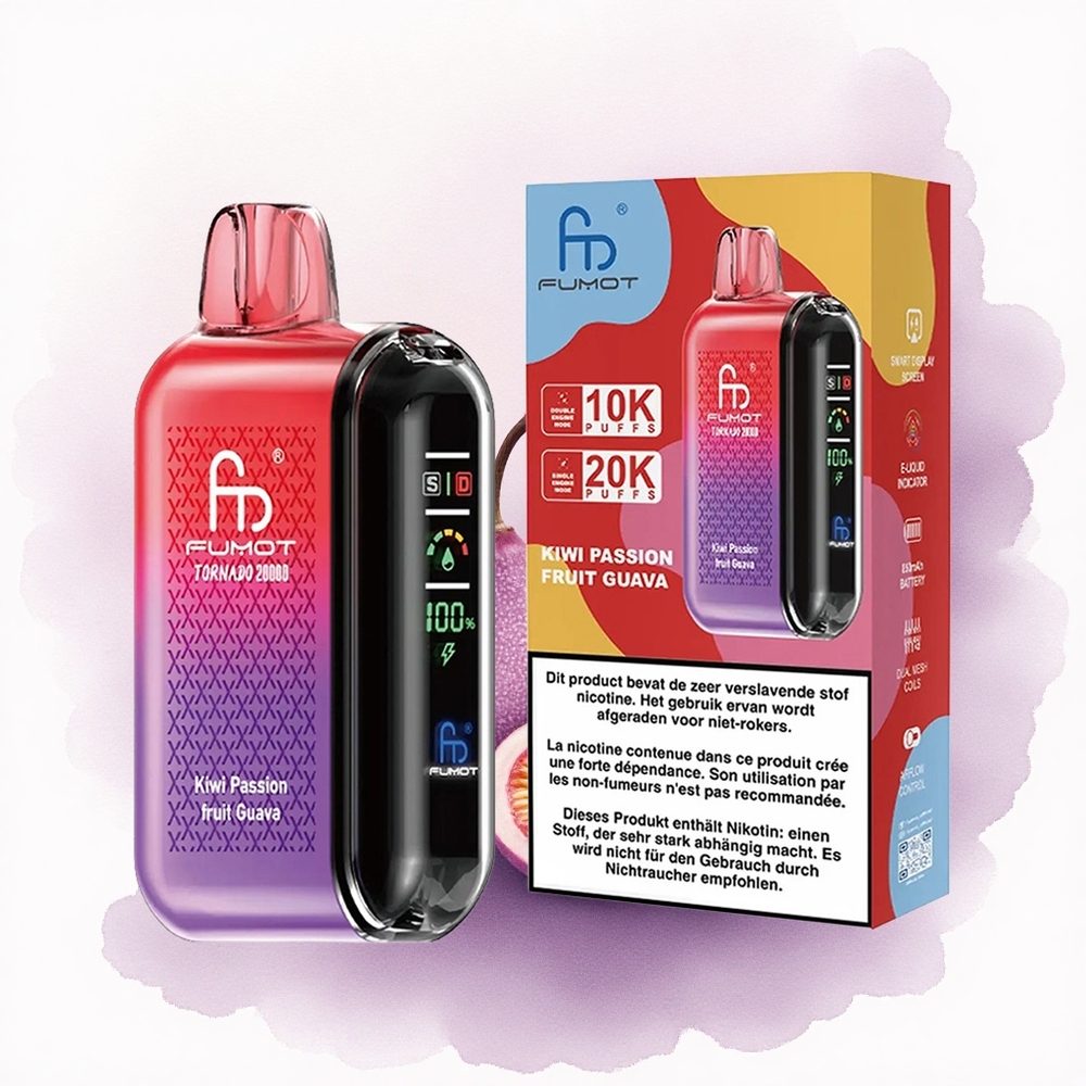 Fumot Tornado 20000 Puffs Maracuja Guava Kiwi cu 2 Nicotină și 850mAh