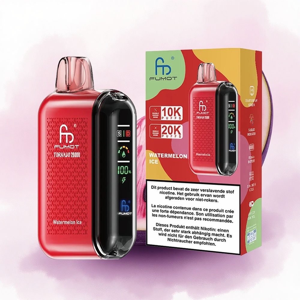 Fumot Tornado 20000 Puffs Pepene Gheață cu 2 Nicotină și Baterie 850mAh