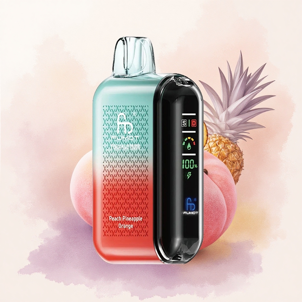 Fumot Tornado 20000 Puffs Piersică Ananas Portocală cu Dual Mesh și 850mAh
