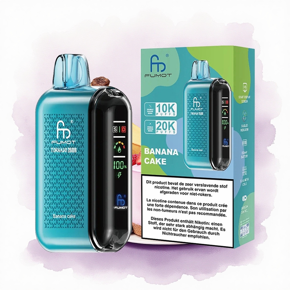 Fumot Tornado 20000 Puffs Prăjitură de Banană cu Dual Mesh și 850mAh