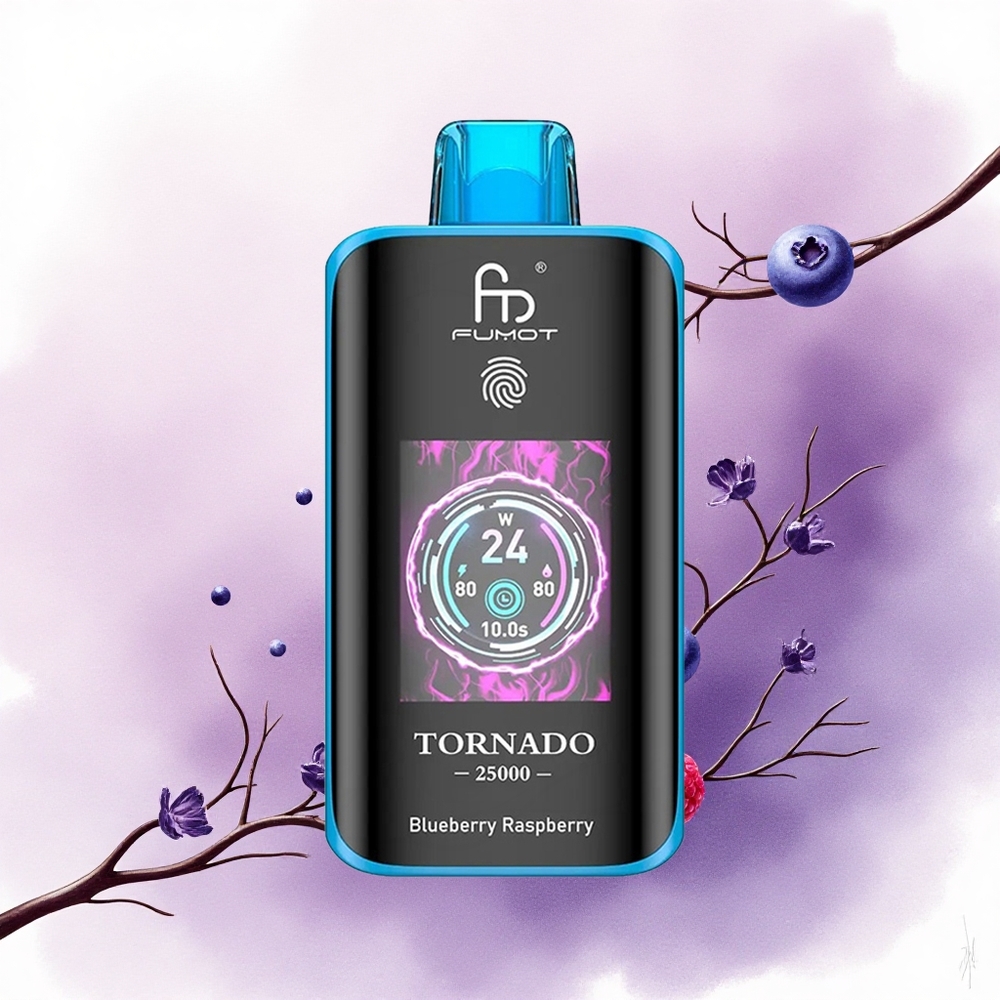 Fumot Tornado 25000 Puffs Afine Zmeură 700mAh 20ml 0/2/3/5 Nicotină