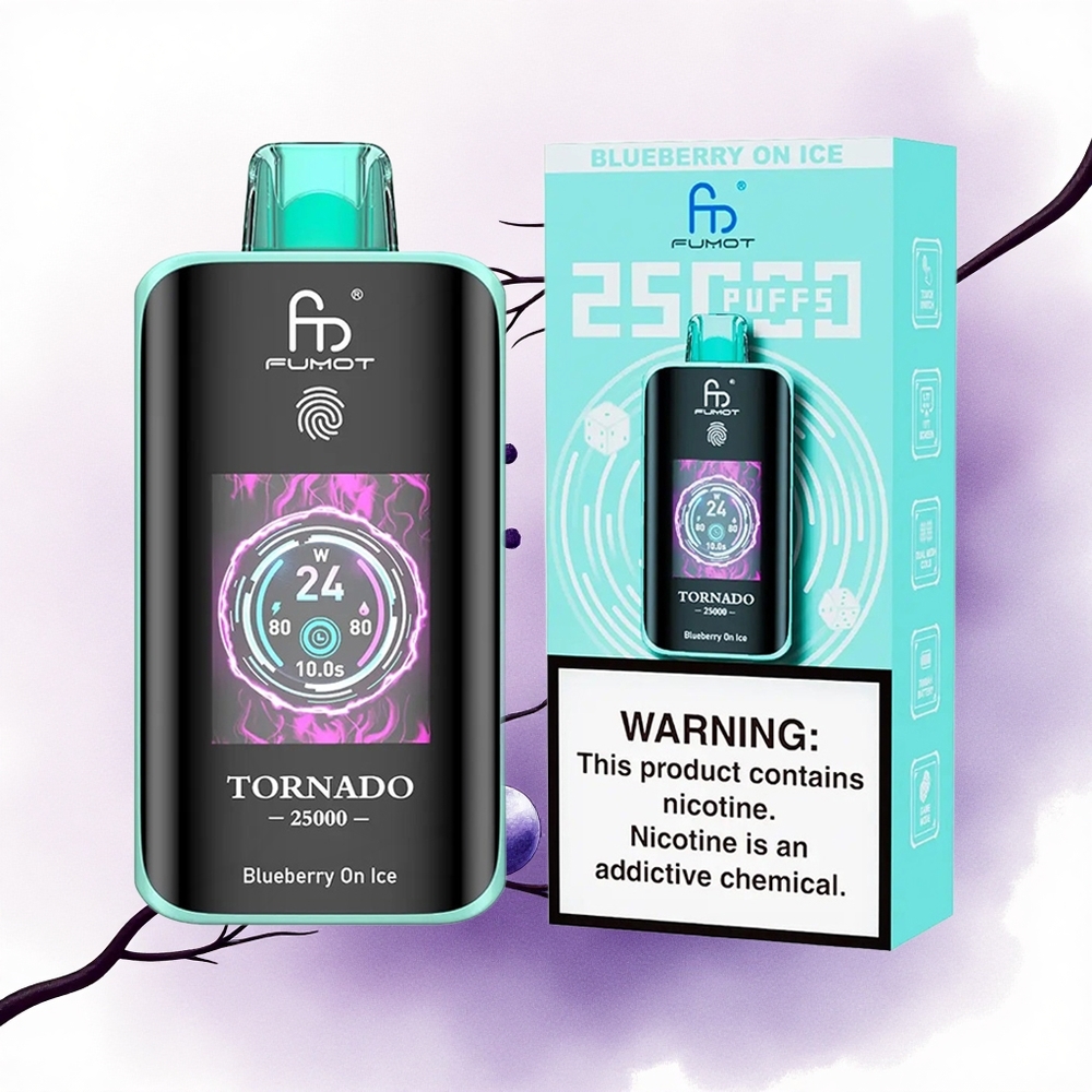 Fumot Tornado 25000 Puffs Afine pe Gheață cu 700mAh și 20ml