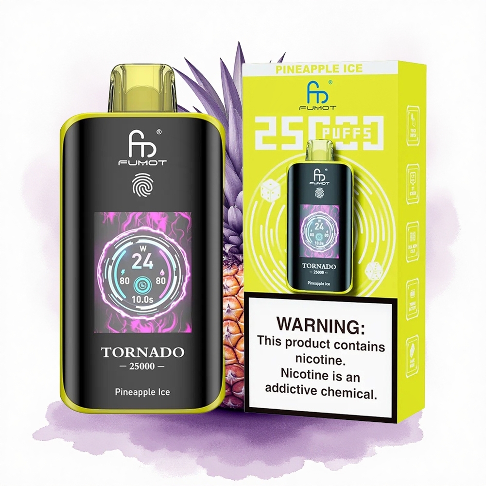 Fumot Tornado 25000 Puffs Ananas Gheață cu 700mAh și Nicotină 2/3/5