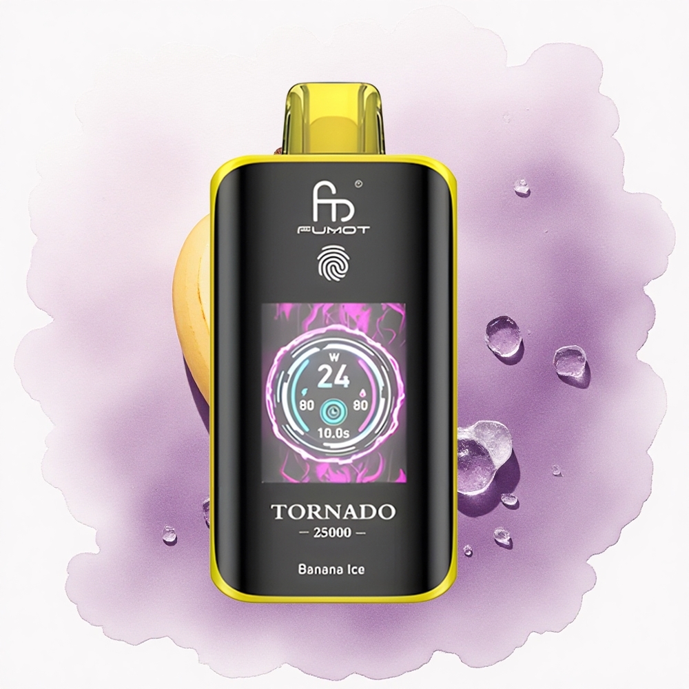 Fumot Tornado 25000 Puffs Banana Gheață cu 700mAh și 20ml