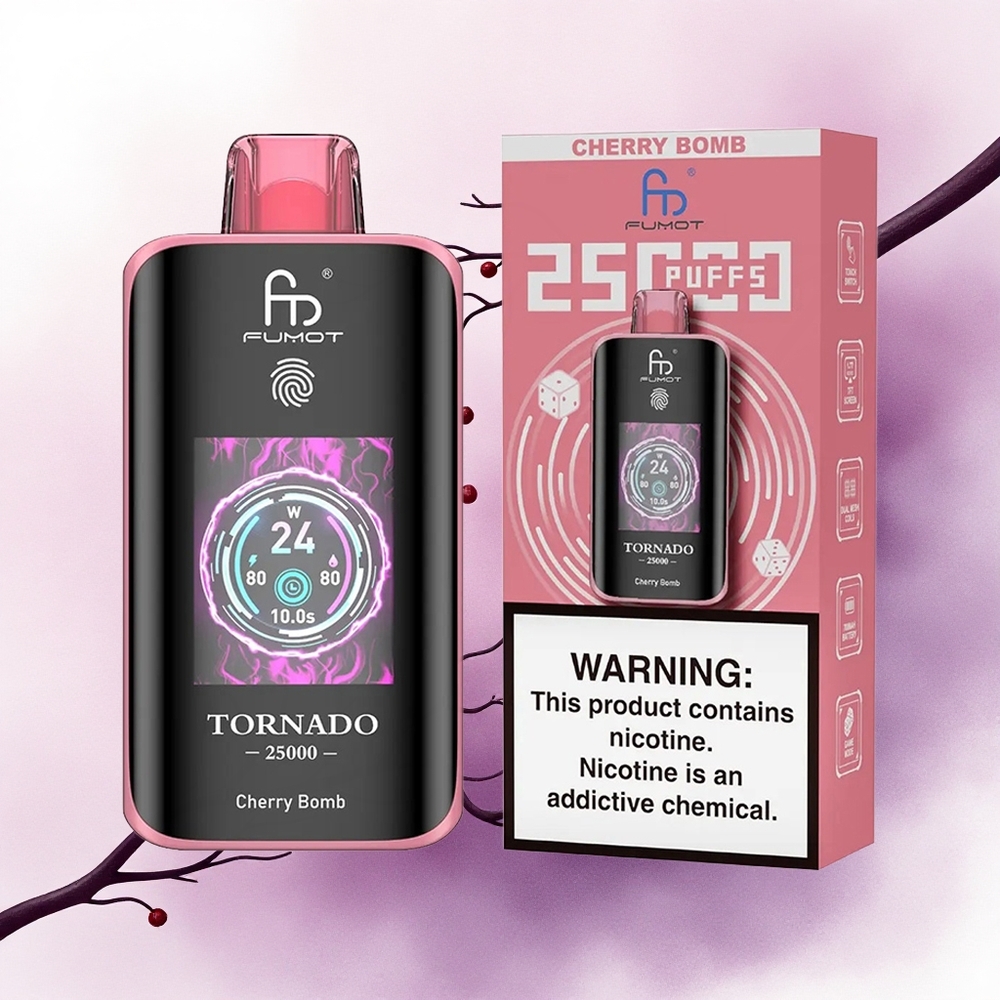 Fumot Tornado 25000 Puffs Bomba de Cireșe cu 700mAh și 20ml Lichid
