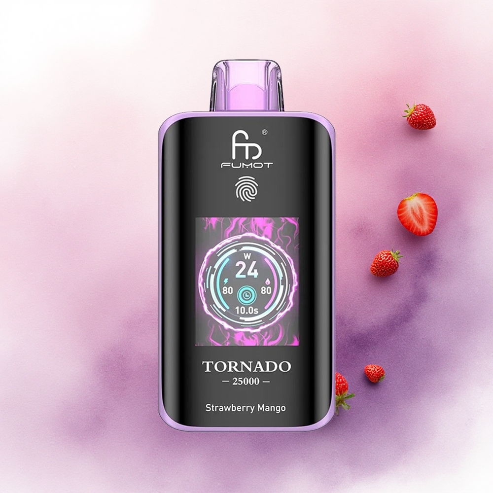 Fumot Tornado 25000 Puffs Capsuni Mango HD Screen 700mAh 20ml Nicotină 0/2/3/5