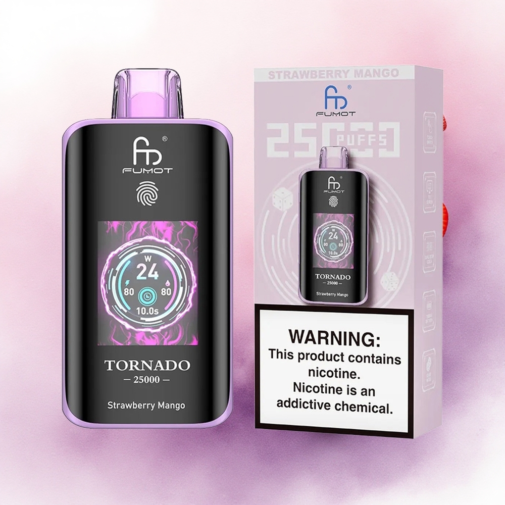 Fumot Tornado 25000 Puffs Capsuni Mango HD Screen 700mAh 20ml Nicotină 0/2/3/5