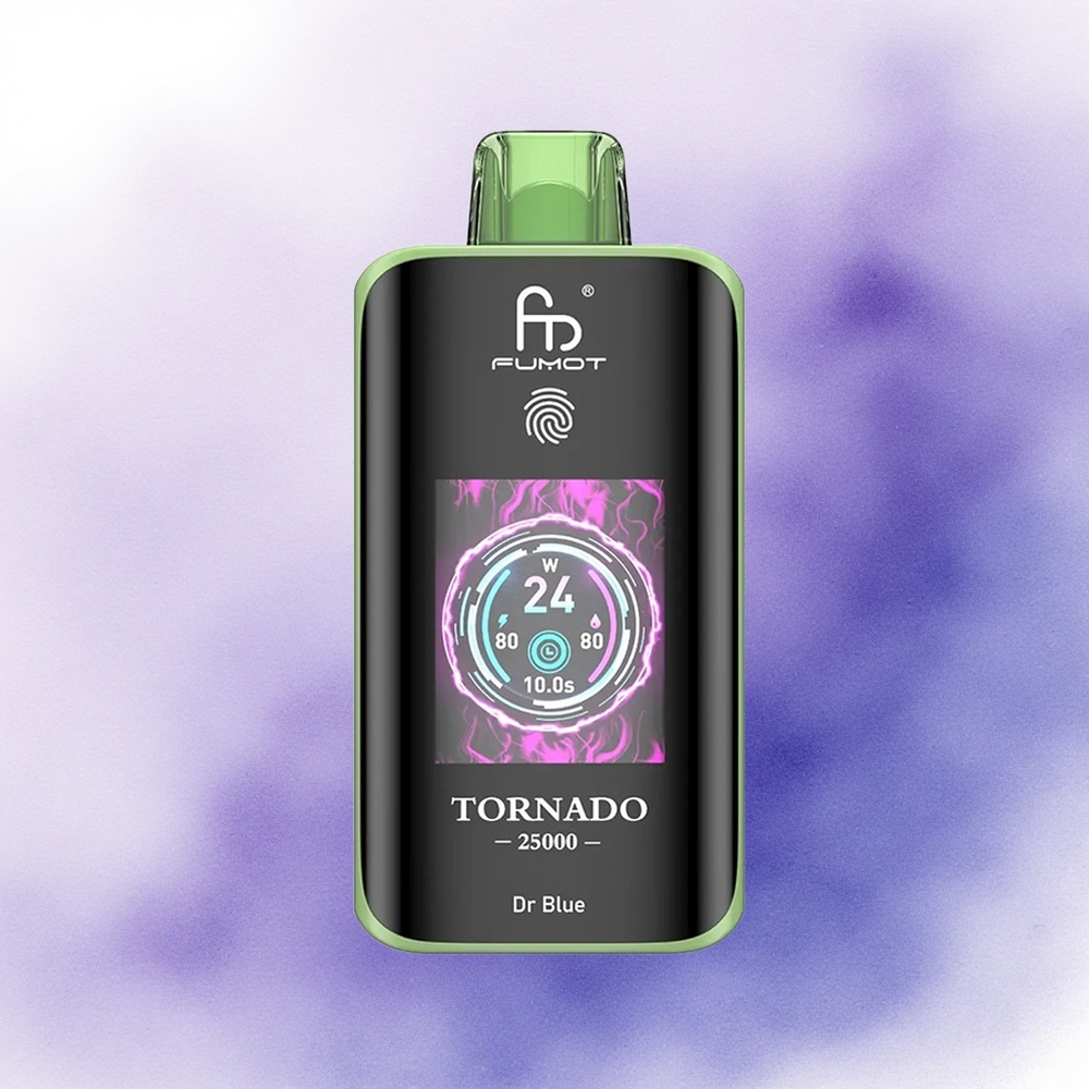 Fumot Tornado 25000 Puffs Doct Albastru cu Ecran HD și 700mAh
