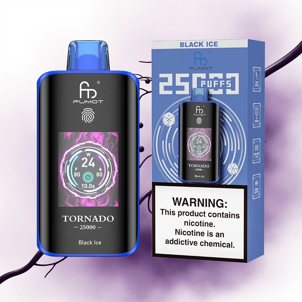 Fumot Tornado 25000 Puffs Gheață Neagră 700mAh 20ml Nicotină 0/2/3/5