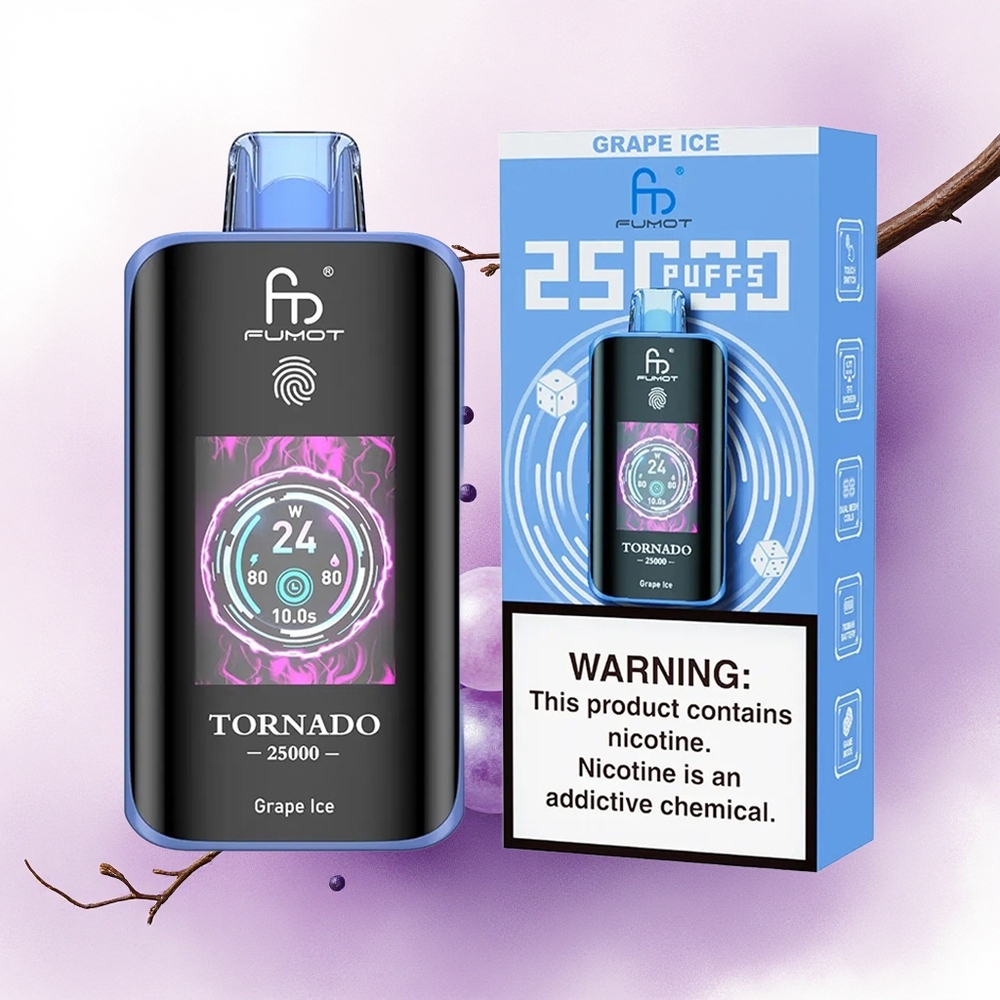 Fumot Tornado 25000 Puffs Gheață de Struguri cu 700mAh și 20ml