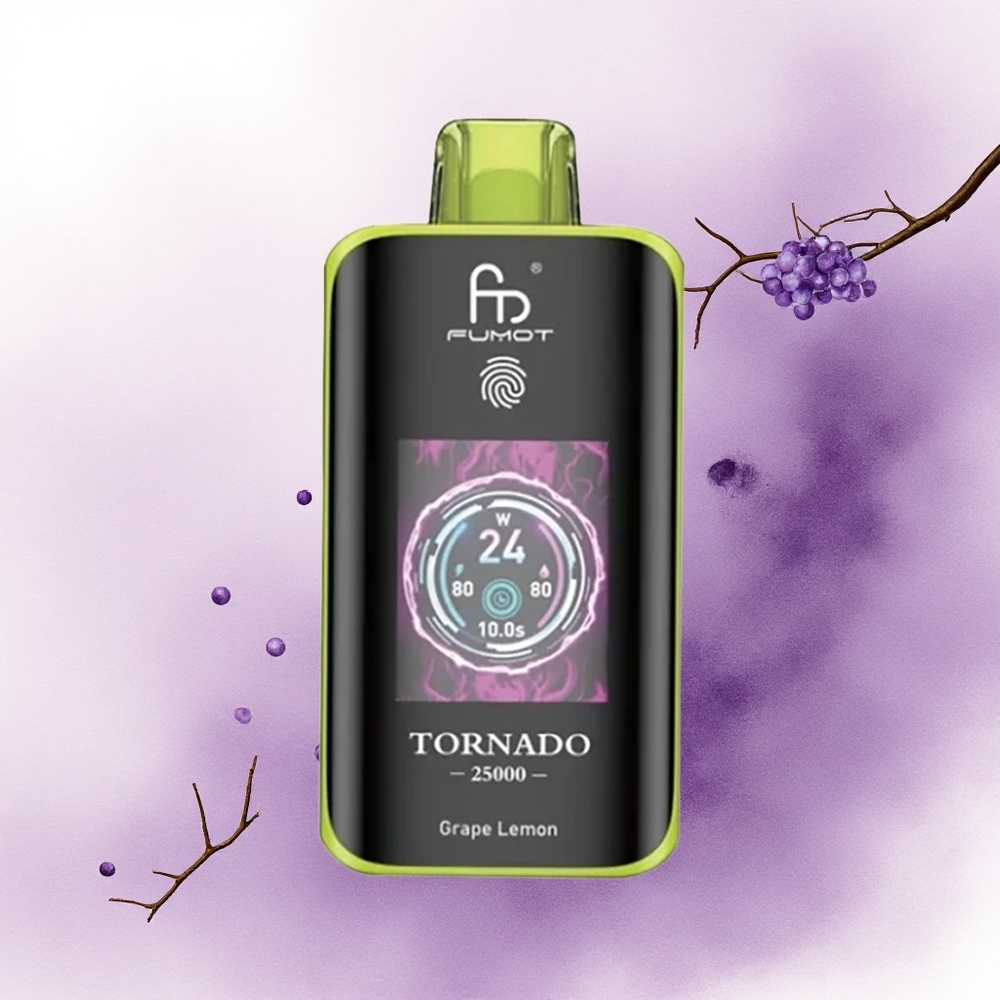 Fumot Tornado 25000 Puffs Lămâie Struguri 700mAh 20ml Nicotină 0/2/3/5