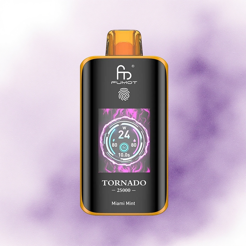Fumot Tornado 25000 Puffs Mint Miami cu Ecran HD și Baterie 700mAh
