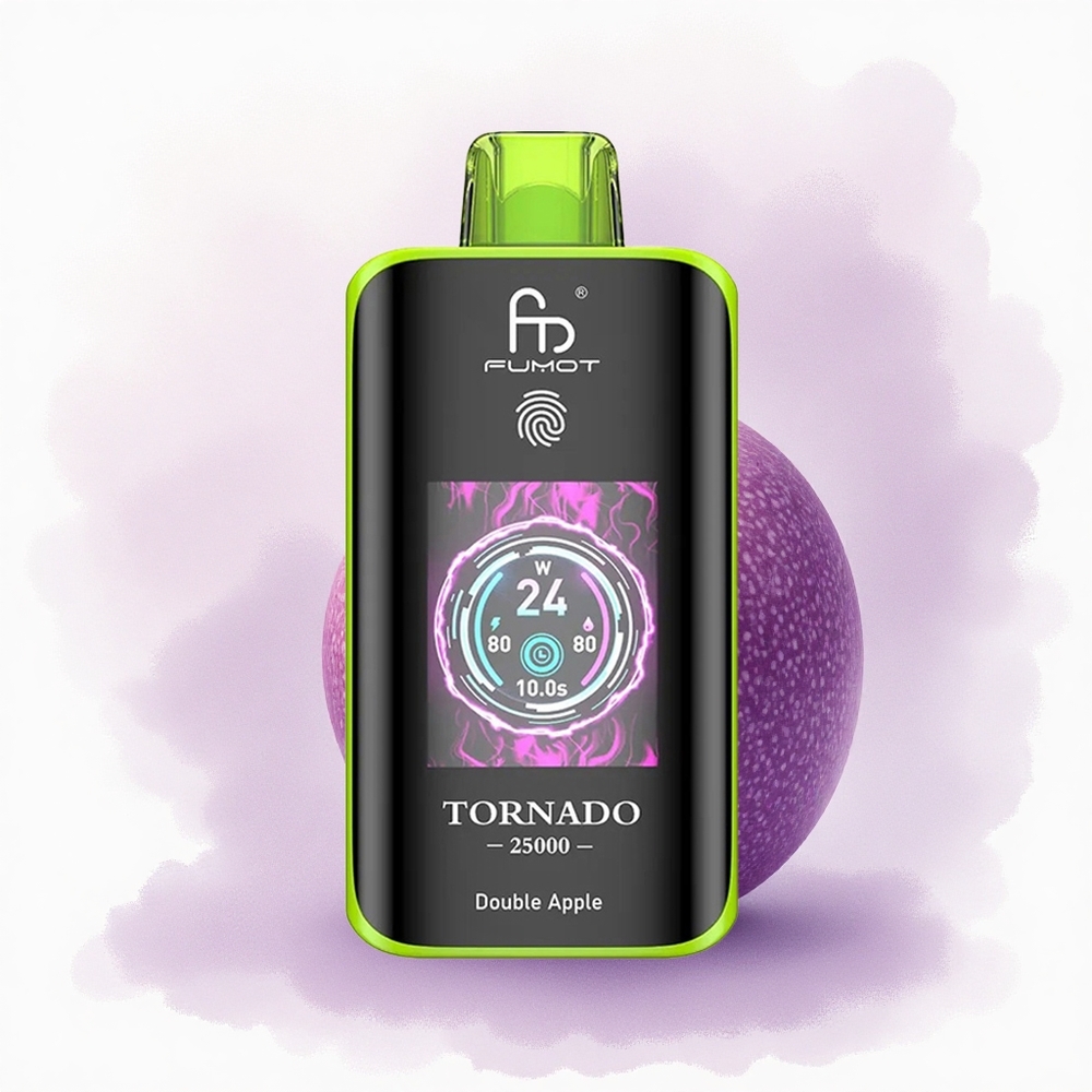 Fumot Tornado 25000 Puffs Măr Dublu cu Ecran HD Baterie 700mAh Nicotină 0/2/3/5