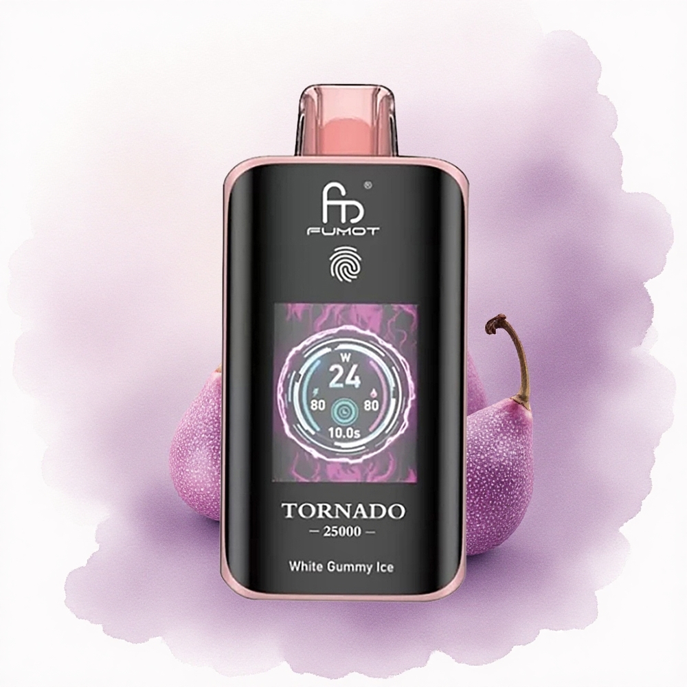 Fumot Tornado 25000 Puffs Passiune Kiwi Guava cu Ecran HD și Baterie 700mAh