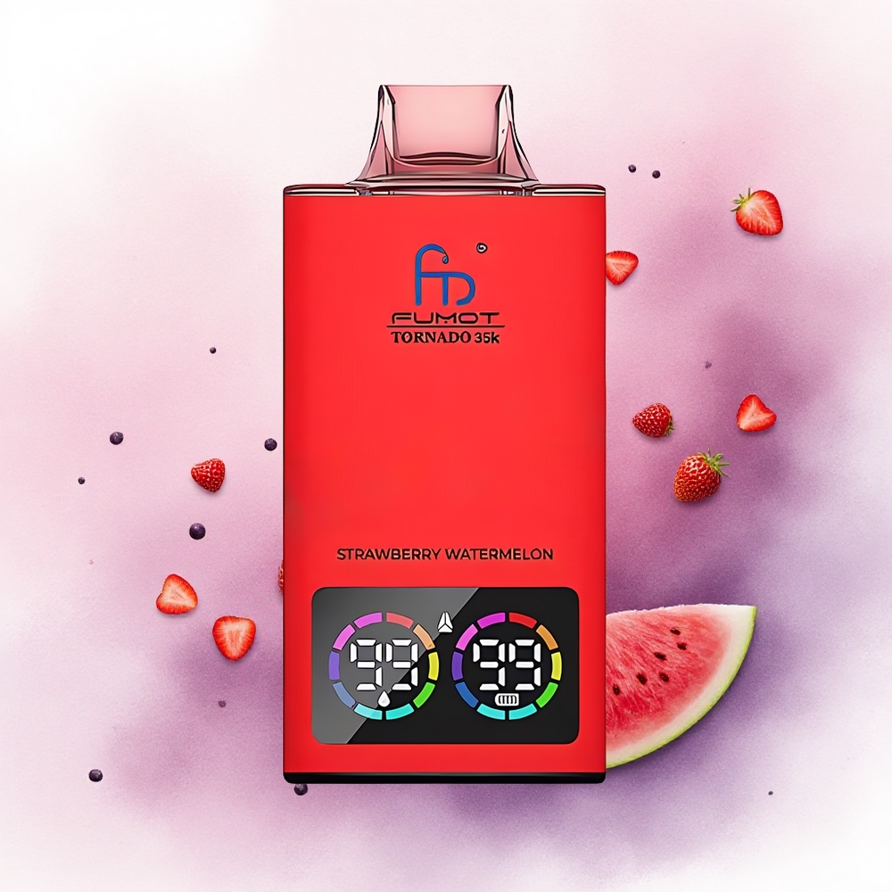 Fumot Tornado 35000 Puffs Căpșună Pepene Verde Dual Mesh Coil USB-C 700mAh
