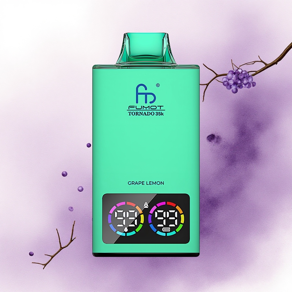Fumot Tornado 35000 Puffs Lămâie Strugure cu Baterie 700mAh și LED RGB