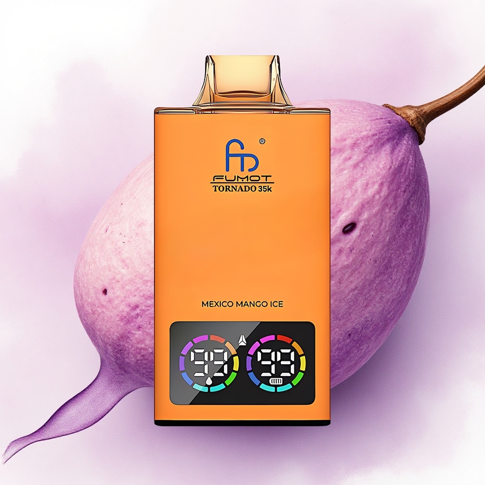 Fumot Tornado 35000 Puffs Mango Mexic Gheață cu Baterie 700 mAh și Dual Mesh Coil