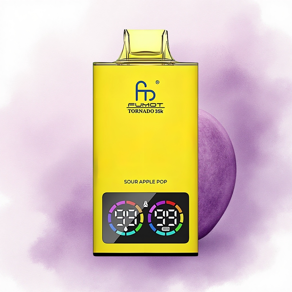 Fumot Tornado 35000 Puffs Măr Acru Pop cu Baterie 700 mAh și Dual Mesh Coil