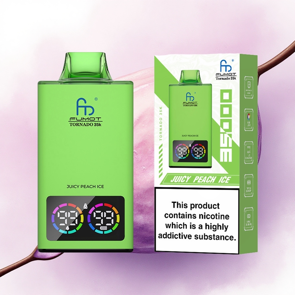 Fumot Tornado 35000 Puffs Piersică Zemoasă Gheață cu 15ml E-lichid și 700 mAh