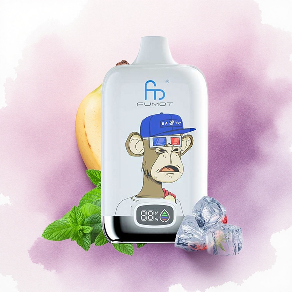 Fumot Tornado Digital Box 12000 Puffs Căpșună Banană 550mAh 20ml