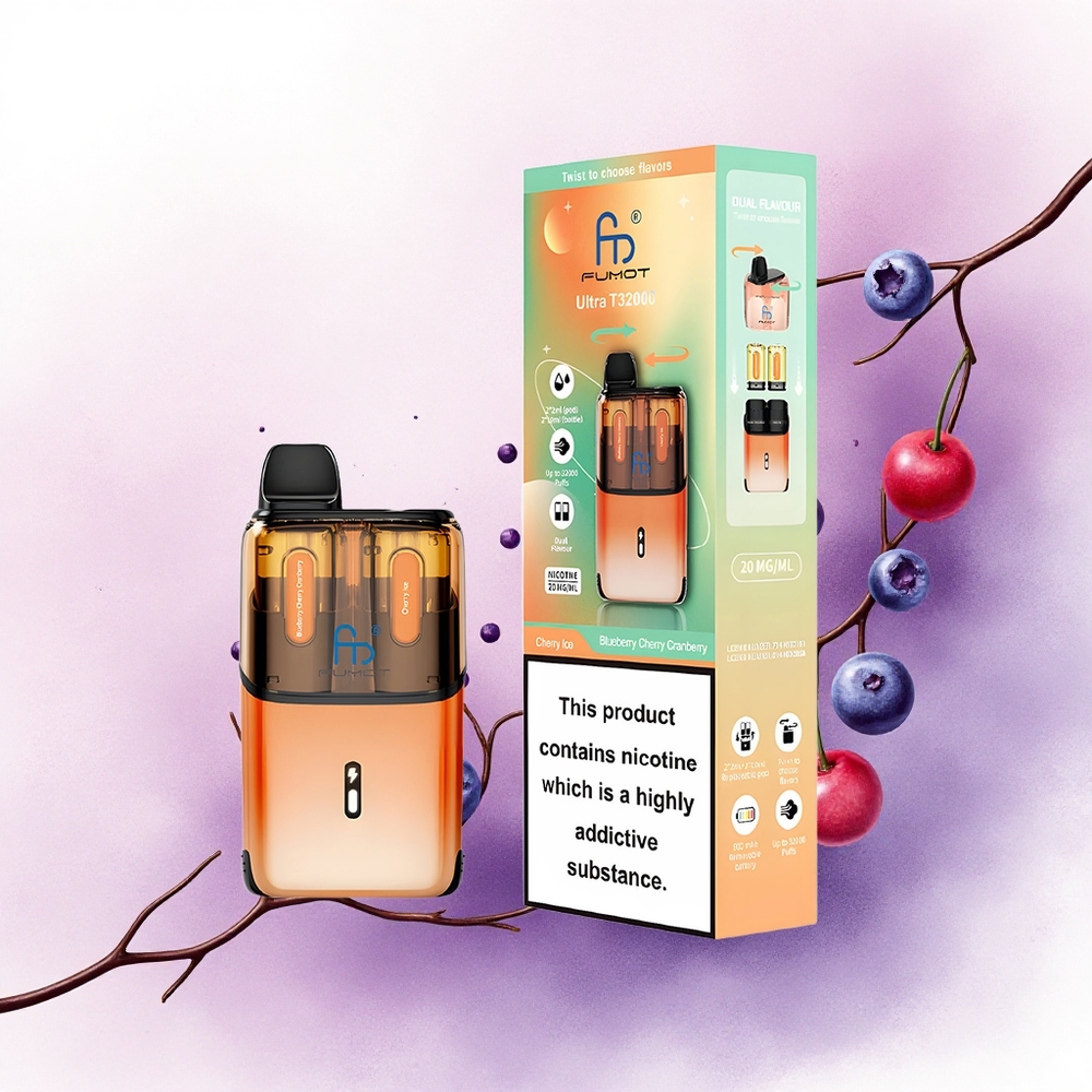 Fumot Ultra T32000 Puffs Afine Cherry Gheață cu 20mg Nicotină și 800mAh