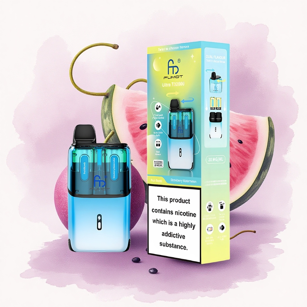 Fumot Ultra T32000 Puffs Bomba de Fructe - Căpșună Pepene Verde cu 20mg Nicotină și 800mAh