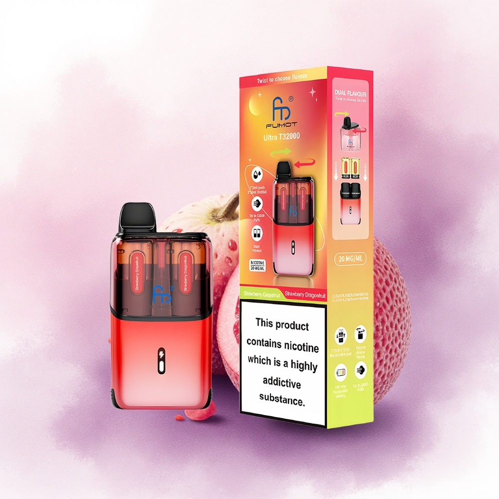 Fumot Ultra T32000 Puffs Capsuni Dragonfruit cu 800mAh și 20mg Nicotină