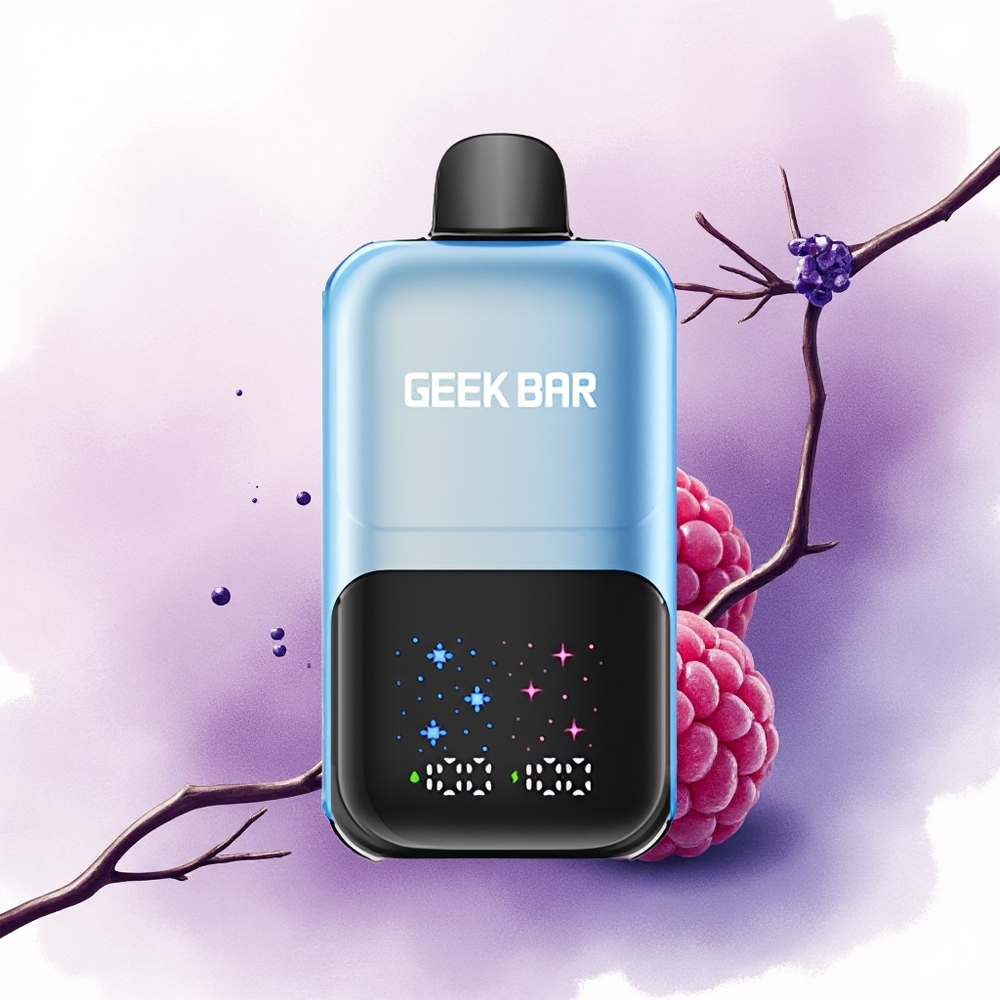 GEEK BAR 2GO 20ml 50000 Puffs Afine Zmeură-Zmeură Gheata cu Ecran Interactiv și 5 Nicotină