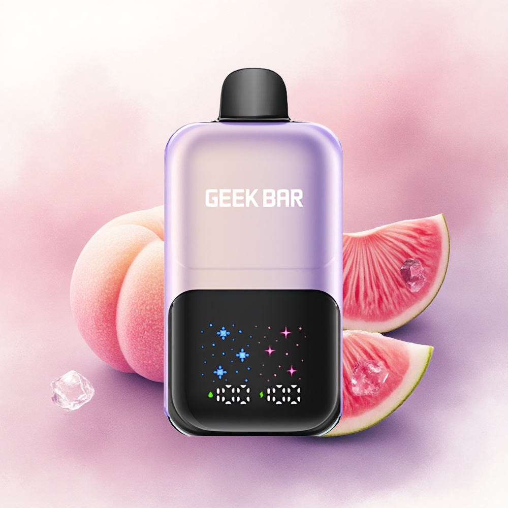 GEEK BAR 2GO 20ml 50000 Puffs Piersic Mango Pepene Verde Gheață cu Nicotină 5 și Baterie Reîncărcabilă