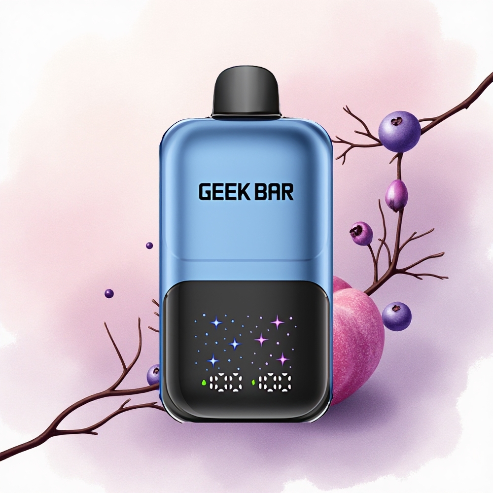 GEEK BAR 2GO 20ml 50000 Puffs Piersică  Fructe de Pădure cu Nicotină 5 Baterie Reîncărcabilă Ecran Mare Interactiv