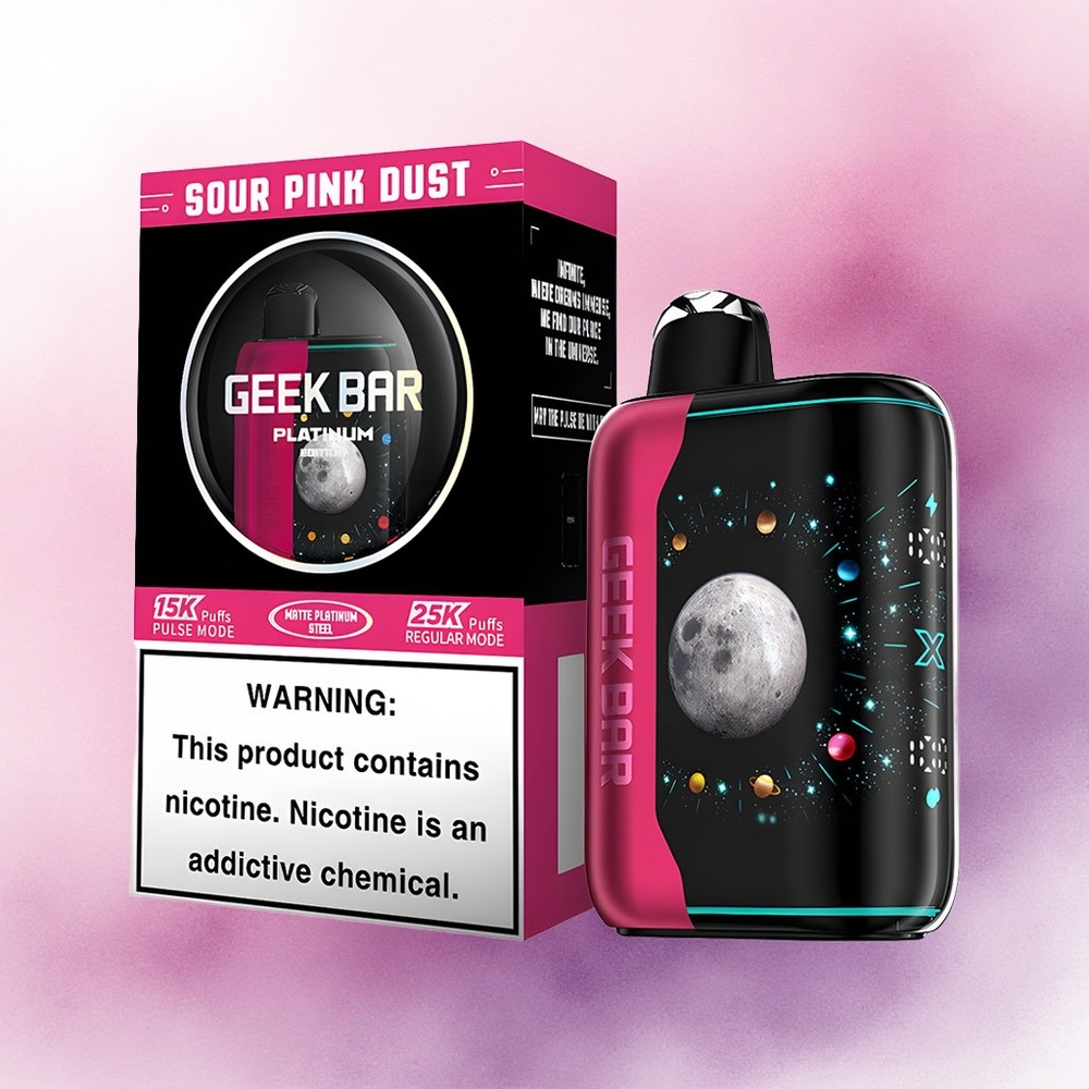 GEEK BAR Platinum Edition 25000 Puffs Praful Roz Acru cu Nicotină 2 și Încărcare Rapidă USB-C