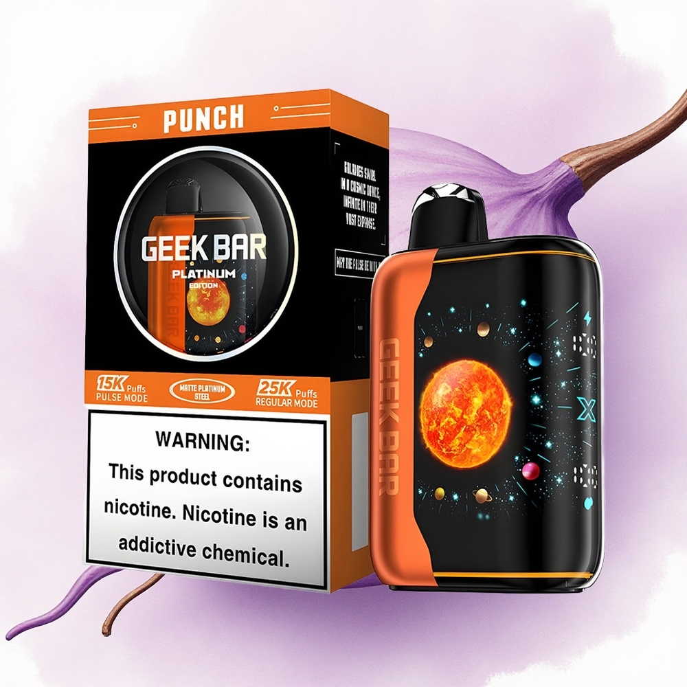GEEK BAR Platinum Edition 25000 Puffs Punch Platinium cu 20mL E-Liquid și 2 Nicotină