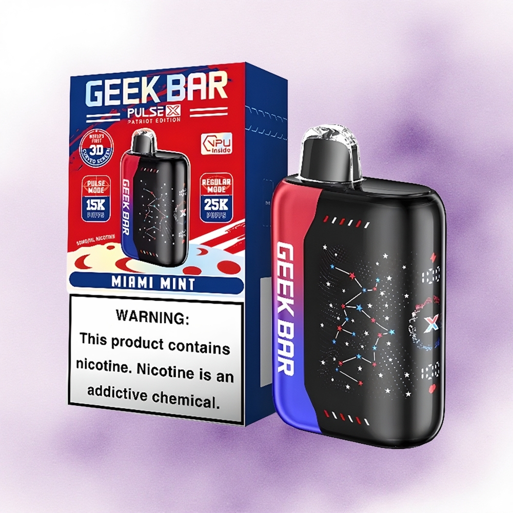 GEEK BAR Pulse X 25000 Puffs Ediția Patriot cu 18mL Lichid și Nicotină 0-5