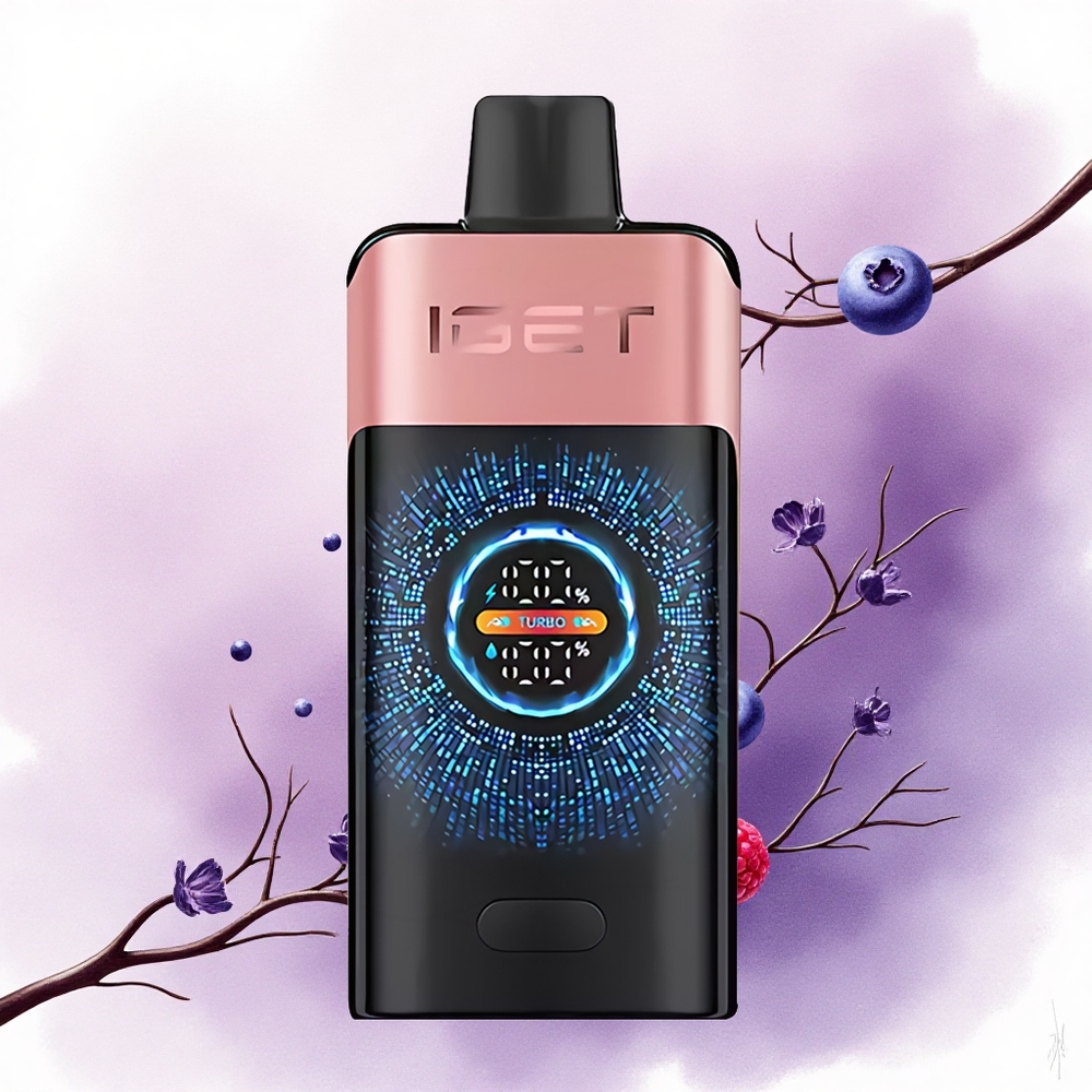 IGET ONE 12000 Puffs Afine Zmeură cu 2700 mAh și Ecran Color