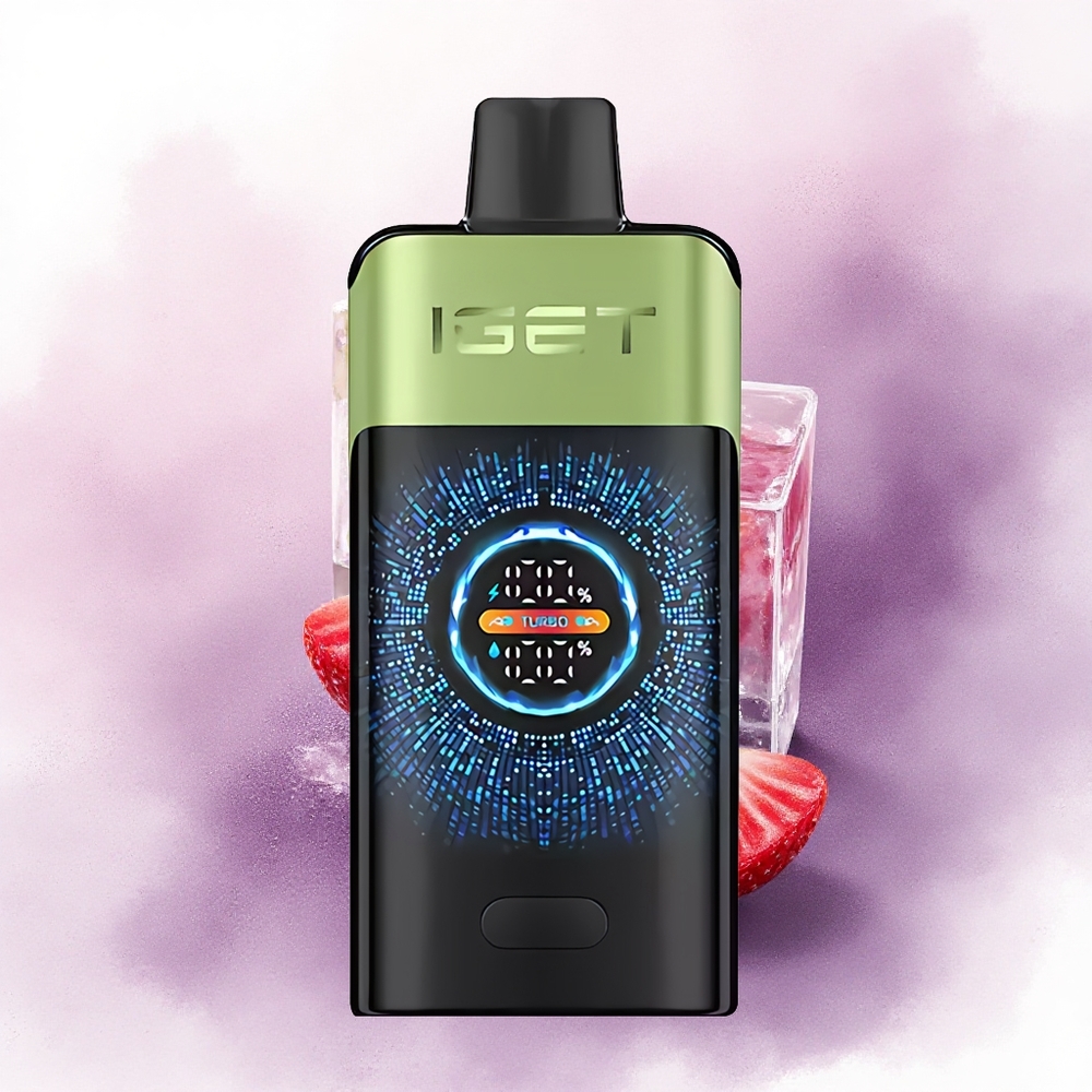 IGET ONE 12000 Puffs Capsuni Kiwi Gheață cu Baterie 2700 mAh și Ecran Color Curbat Mare
