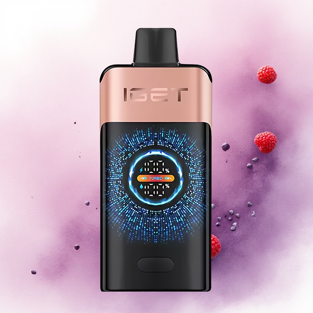 IGET ONE 12000 Puffs Căpșună Zmeură cu Baterie 2700 mAh și Ecran Color